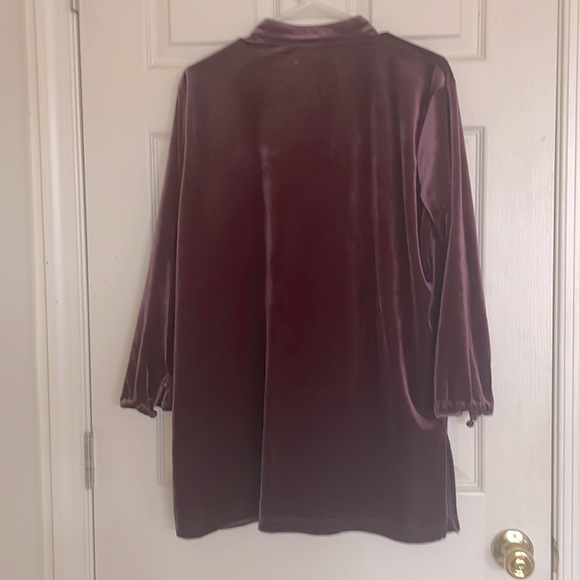 💕💕Velvet Brown Front Open Long Sleeves Jacket Size Large - Picture 6 of 6